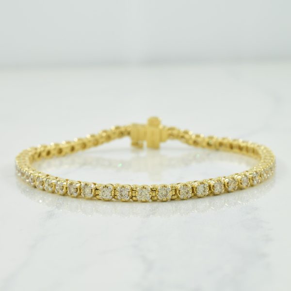 10k Yellow Gold Diamond Tennis Bracelet | 2.08ctw | 7  | Supply