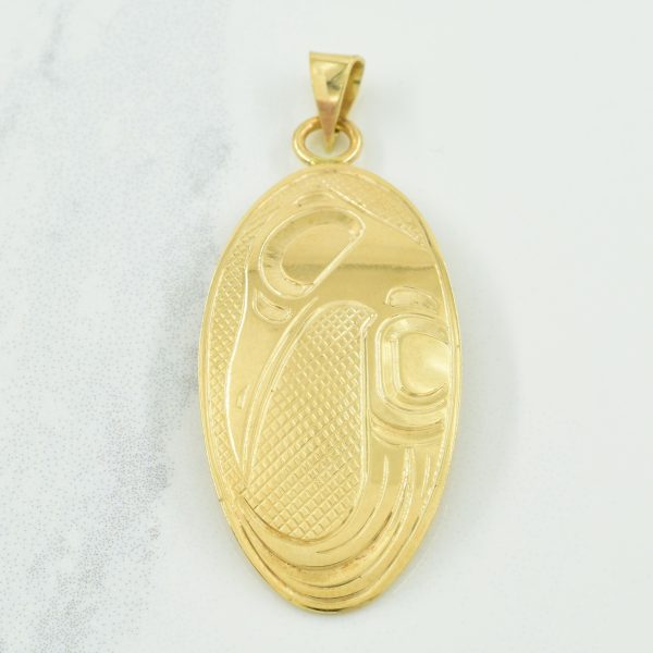 14k Yellow Gold Indigenous Art Pendant | Online Hot Sale