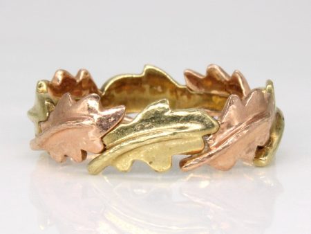 10k Two Tone Gold Leaf Ring | SZ 7.5 | Online Hot Sale