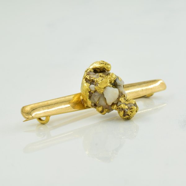 14k Yellow Gold Nugget Brooch | For Cheap