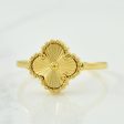 18k Yellow Gold Four Leaf Clover Ring | SZ 6.75 | Online