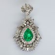 18k White Gold Diamond and Emerald Pendant | 3.00 ct | 1.02 ctw Fashion