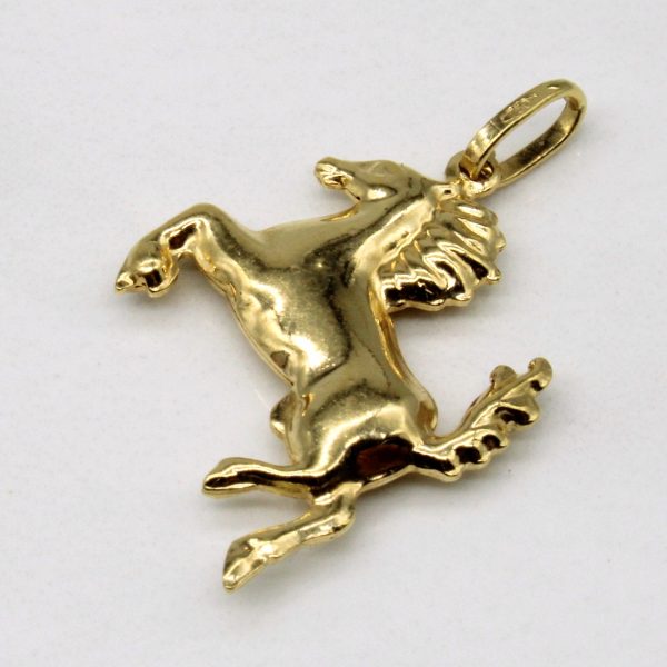 18k Yellow Gold Horse Pendant Online now