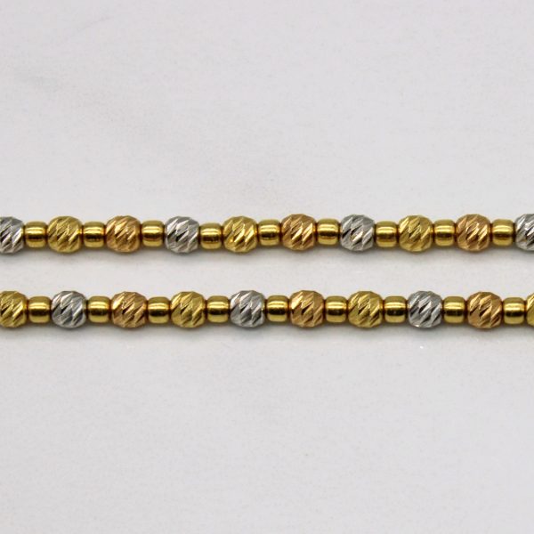 18k Two Tone Gold Bead Chain | 16  | Online Sale