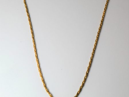 18k Yellow Gold Twisted Rope Chain | 16 | For Sale