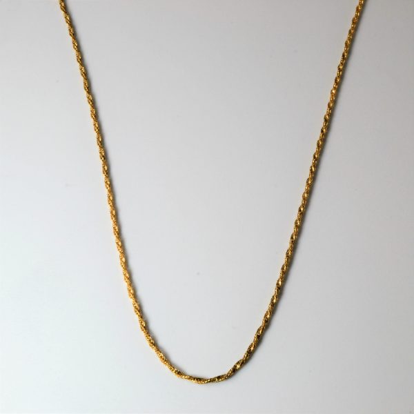 18k Yellow Gold Twisted Rope Chain | 16 | For Sale