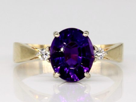 Amethyst & Diamond Cocktail Ring | 1.50ct, 0.05ctw | SZ 6.25 | Online Sale