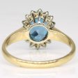 Blue Topaz & Diamond Halo Ring | 2.00ct, 0.35ctw | SZ 7.75 | Online now