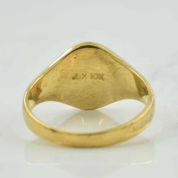 10k Yellow Gold Signet Ring | SZ 5 | Online now