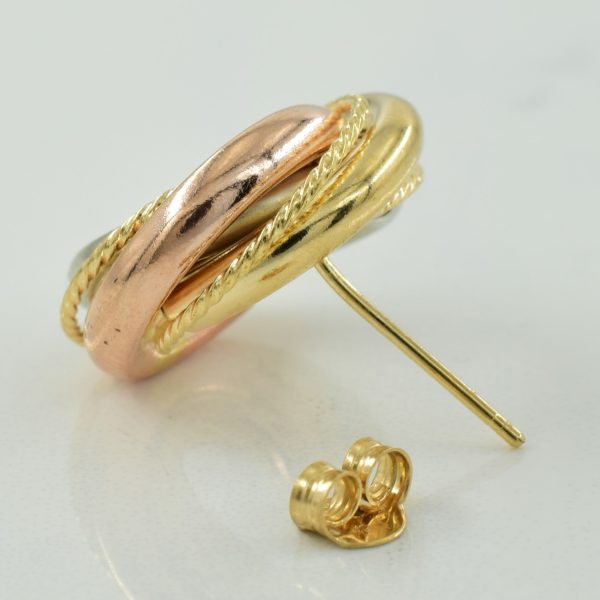 10k Tri Tone Gold Stud Earrings | Online