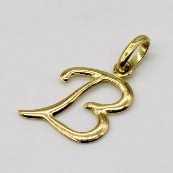 18k Yellow Gold  B  Initial Pendant Hot on Sale