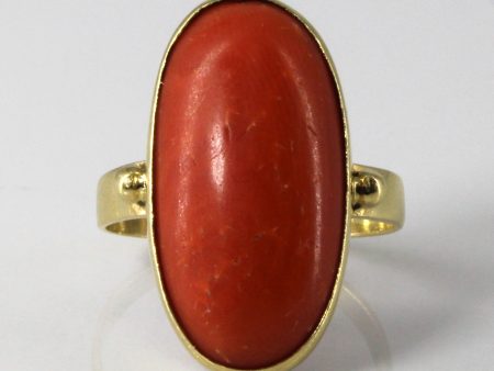 Bezel Set Coral Cocktail Ring | 9.00ct | SZ 6 | Supply