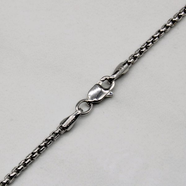 14k White Gold Modified Box Chain | 24  | For Discount