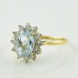 Aquamarine & Diamond Halo Ring | 1.00ct, 0.24ctw | SZ 6.25 | Online Hot Sale