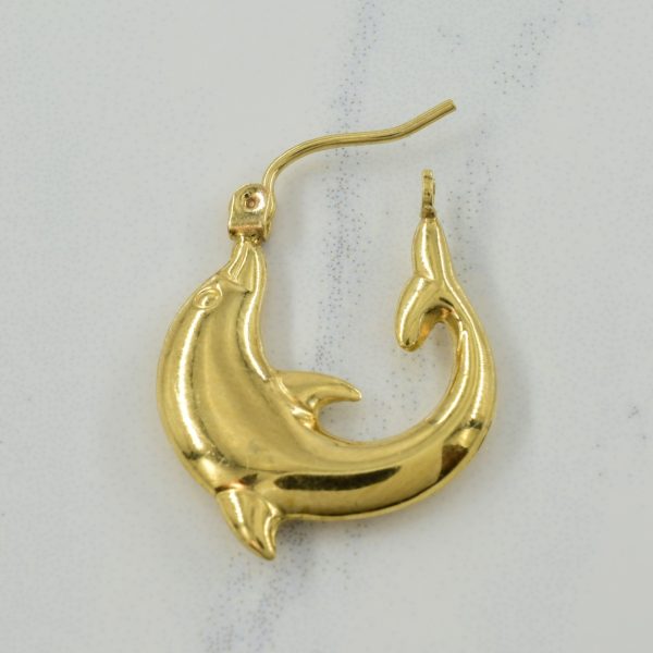 10k Yellow Gold Dolphin Earrings | For Discount