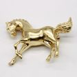 14k Yellow Gold Horse Brooch For Sale