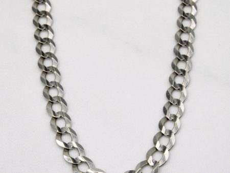 10k White Gold Curb Link Chain | 24  | on Sale