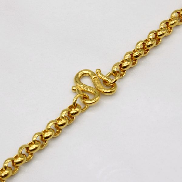 24k Yellow Gold Circle Link Chain | 18  | on Sale