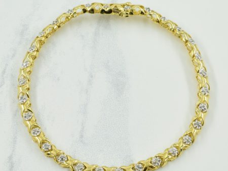 10k Yellow Gold Diamond Tennis Bracelet | 0.27ctw | 7.25  | Cheap