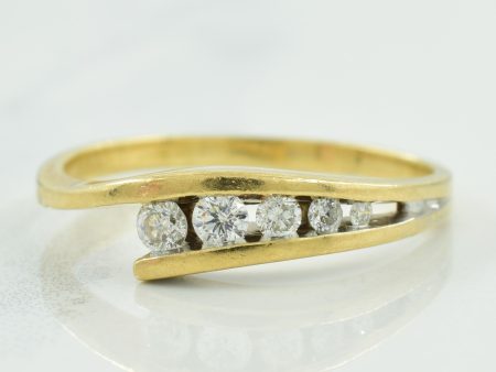 Channel Set Diamond Bypass Ring | 0.10ctw | SZ 8.5 | Online now