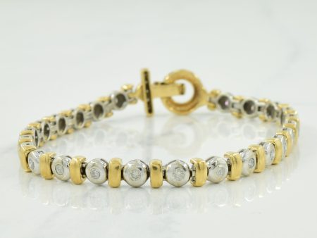 14k Two Tone Diamond Bracelet | 0.75ctw | 7  | Online