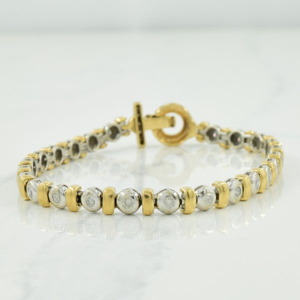 14k Two Tone Diamond Bracelet | 0.75ctw | 7  | Online