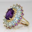 Amethyst & Topaz Cocktail Ring | 3.26ctw, 2.25ctw | SZ 6 | Cheap