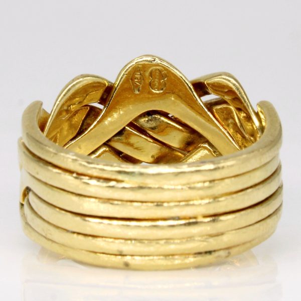 18k Yellow Gold Solved Puzzle Ring | SZ 6 | Discount