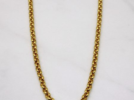 24k Yellow Gold Circle Link Chain | 18  | on Sale