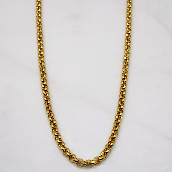 24k Yellow Gold Circle Link Chain | 18  | on Sale