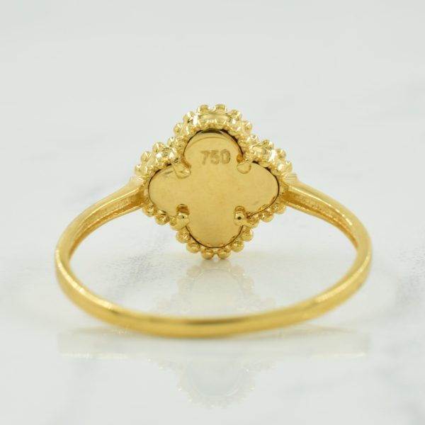 18k Yellow Gold Four Leaf Clover Ring | SZ 6.75 | Online