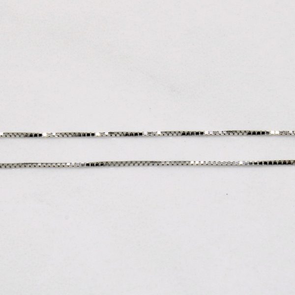 10k White Gold Box Link Chain | 18  | on Sale