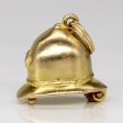 14k Yellow Gold Fireman Hat Pendant For Sale