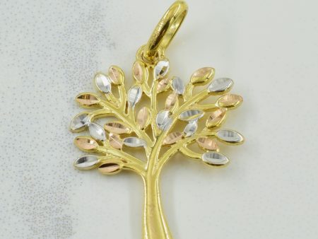 10k Yellow Gold Tri Tone Gold Tree Pendant | Supply