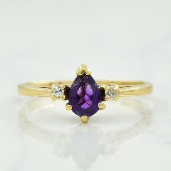 Amethyst & Diamond Ring | 0.30ct, 0.03ctw | SZ 6.25 | Discount