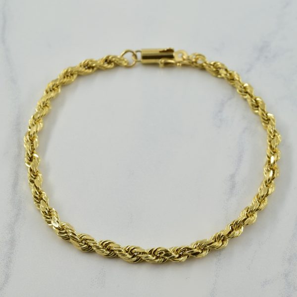 10k Yellow Gold Rope Chain Bracelet | 7.5  | For Cheap