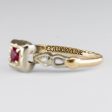 14k Synthetic Ruby and Diamond Mid Century Ring | 0.10 ct | SZ 5 Hot on Sale