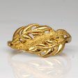 22k Yellow Gold Leaf Ring | SZ 6.25 | on Sale