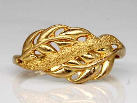 22k Yellow Gold Leaf Ring | SZ 6.25 | on Sale