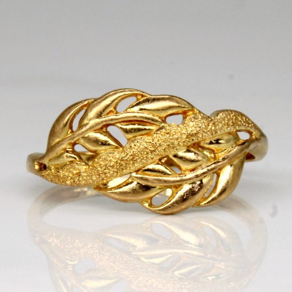 22k Yellow Gold Leaf Ring | SZ 6.25 | on Sale