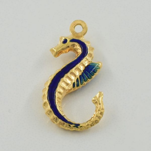 14k Yellow Gold & Enamel Seahorse Pendant | Online Hot Sale