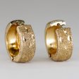 14k Yellow Gold Textured Huggie Earrings Sale