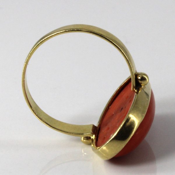 Bezel Set Coral Cocktail Ring | 9.00ct | SZ 6 | Supply