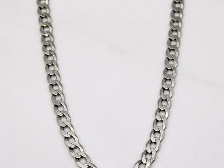 10k White Gold Curb Link Chain | 22  | For Sale