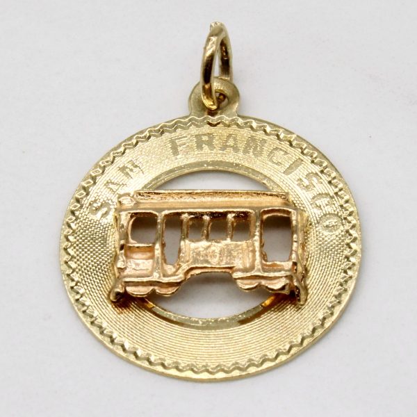 14k Yellow Gold San Francisco Trolley Pendant Online Hot Sale