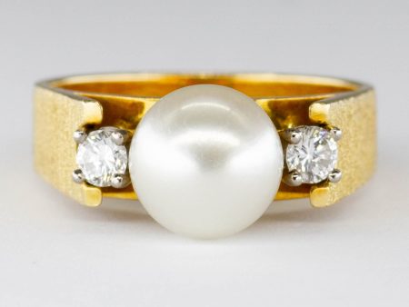 Cavelti  Pearl and Diamond Ring | 0.20ctw | SZ 6.75 For Sale