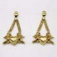 18k Yellow Gold Cherub Drop Earrings Fashion