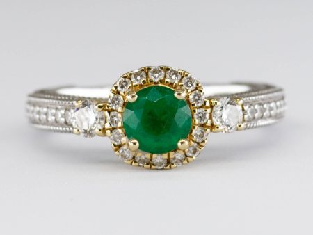 14k Emerald and Diamond Accented Ring | 0.45 ct | SZ 4.75 Sale