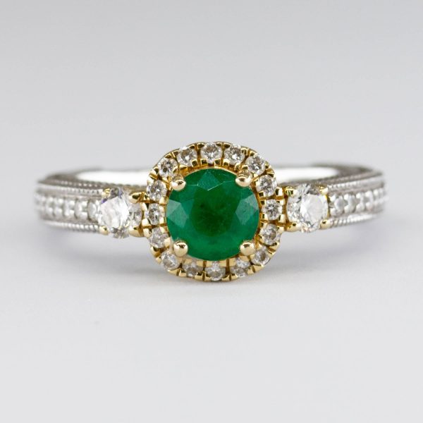 14k Emerald and Diamond Accented Ring | 0.45 ct | SZ 4.75 Sale