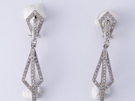 14k White Gold Diamonds Earrings | 1.20 ctw Discount